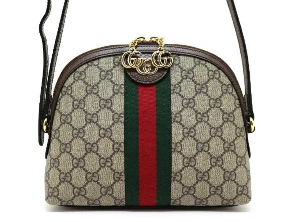 Gucci Ophidia GG Shoulder Bag Supreme Beige Cream Dark Brown